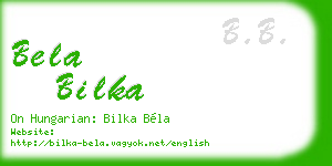 bela bilka business card